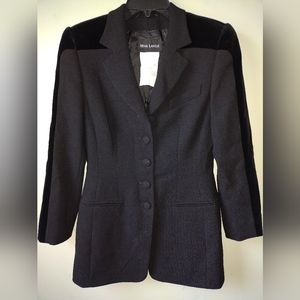 MINT Vtg Rena Lange Wool & Velvet Blazer Jacket
